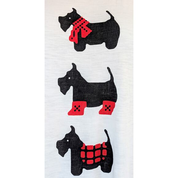 New LOFT Scottie Dog Print T-Shirt Large Short Sleeve White Black Lightweight - Picture 4 of 9